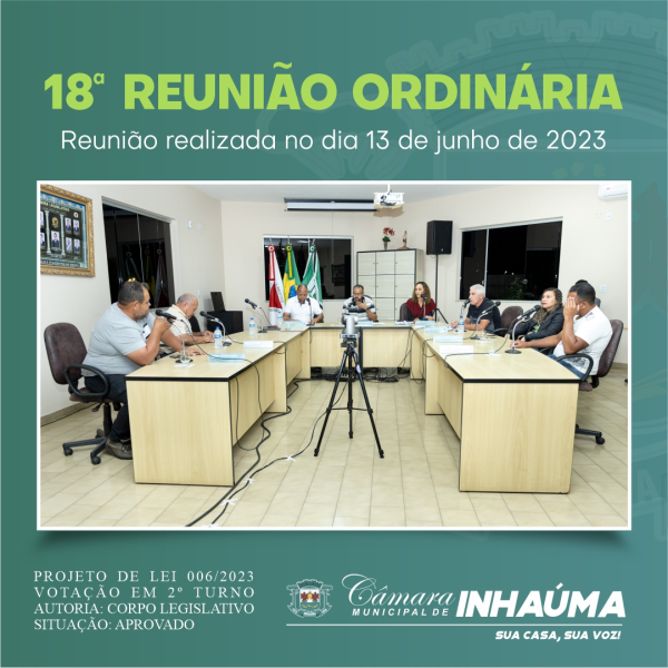 18° Reunião Ordinária de 2023