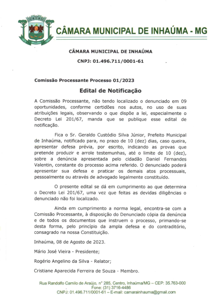 Edital de Notificação 01/2023