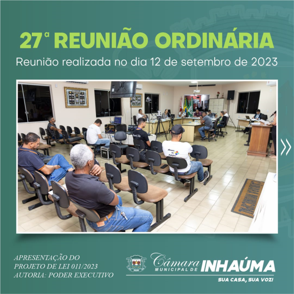 27ª Reunião Ordinária de 2023