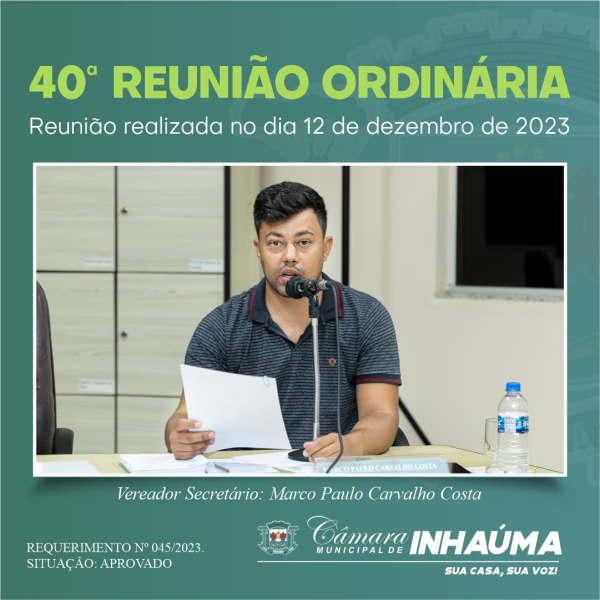 40ª Reunião Ordinária d 2023