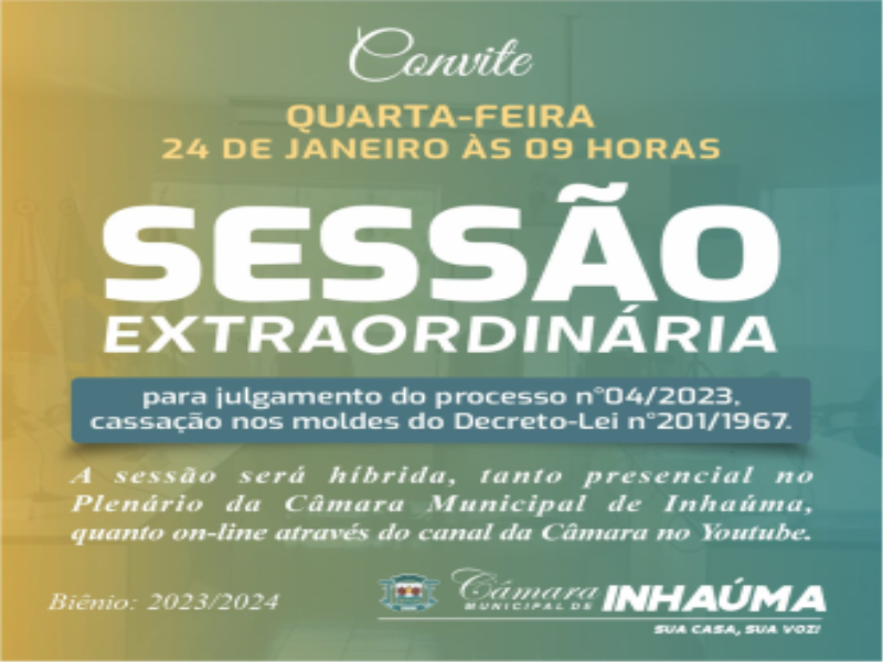 Sessão Extraordinária para Julgamento do Processo nº04/2023