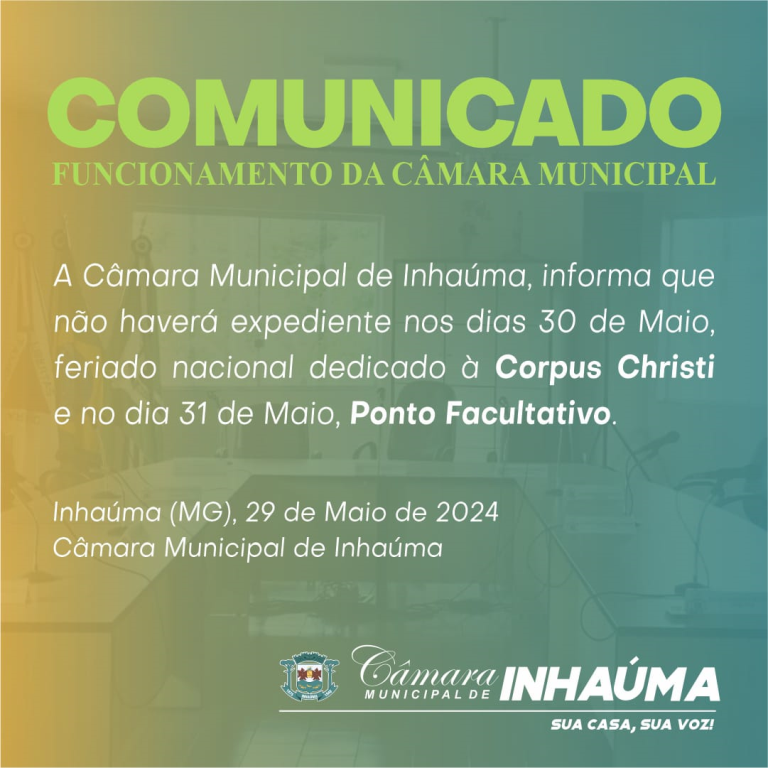 COMUNICADO FERIADO CORPUS CHRISTI