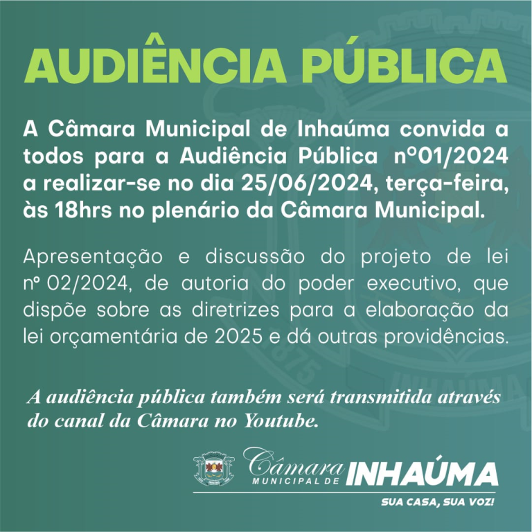 AUDIÊNCIA PÚBLICA 01 2024