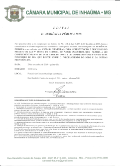 Edital da IV Audiência Pública 2018