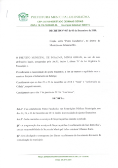 Decreto do Executivo Municipal