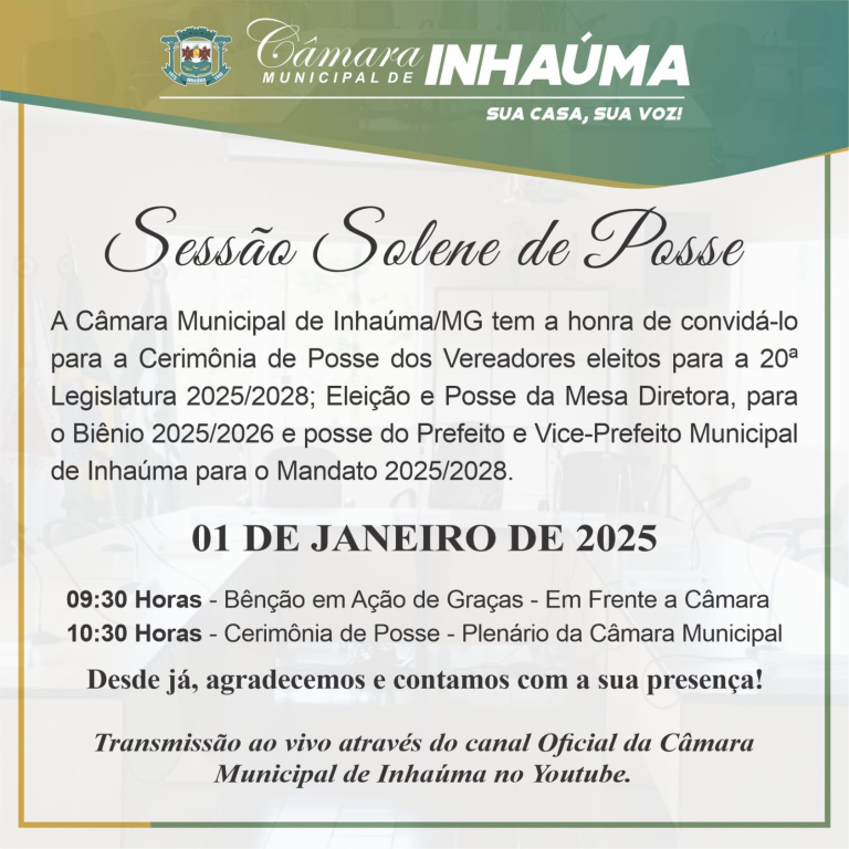 CONVITE SESSÃO SOLENE DE POSSE