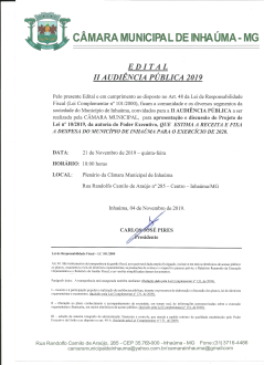 Edital da II  Audiencia Pública 2019