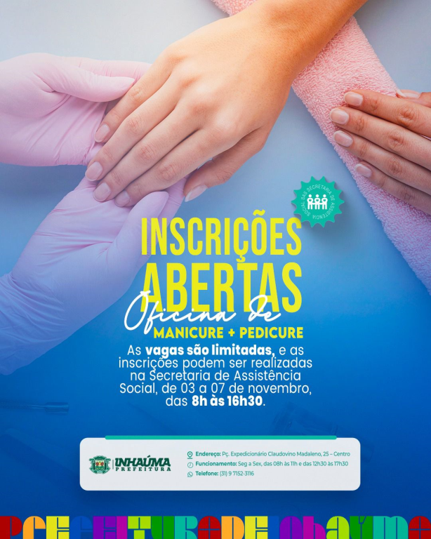 INSCRIÇÕES ABERTAS CURSO MANICURE E PEDICURE